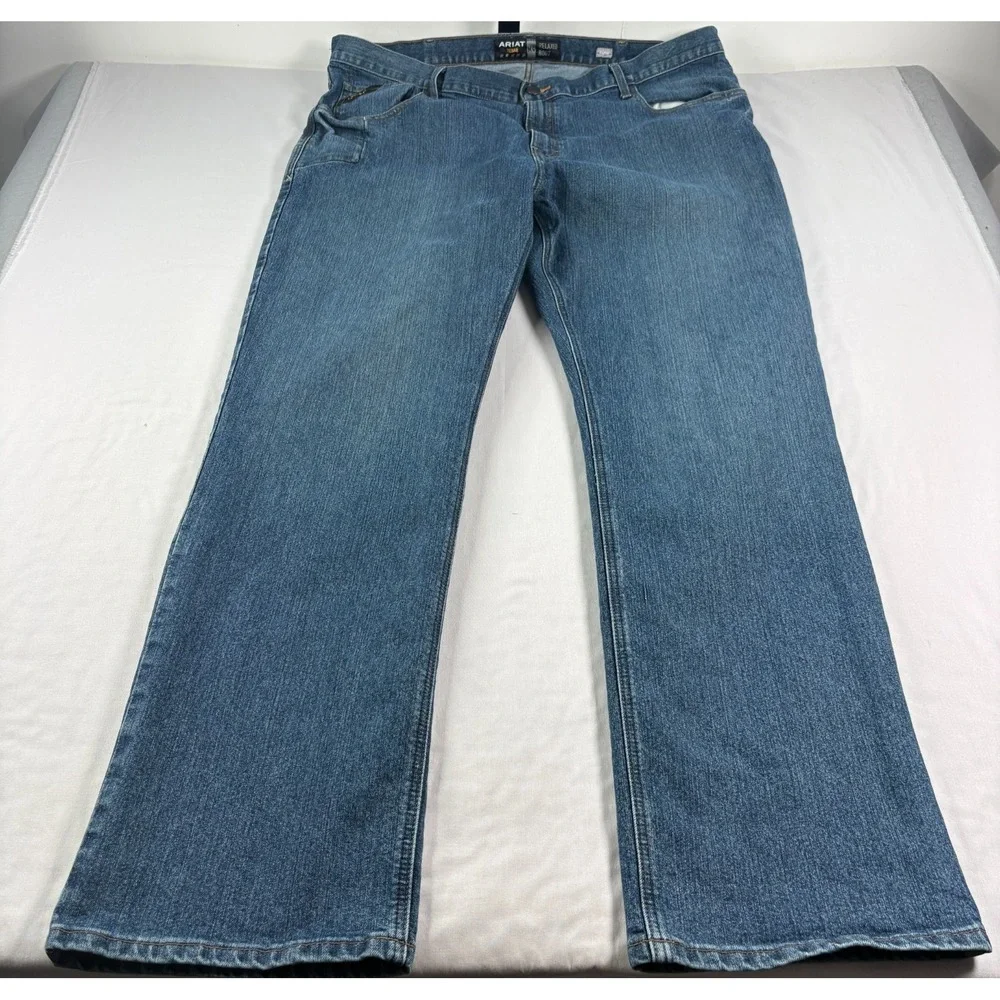 Ariat Jeans Mens 44x36 Blue M4 Relaxed Boot Cut Workwear Western Denim